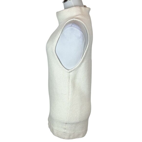 Free People XS Isla Ottoman Sweater Slouchy Sleeveless Ivory Tunic Turtleneck - Picture 9 of 13